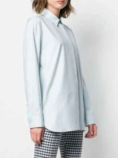 Shop Theory Long-sleeve Fitted Shirt In Blue