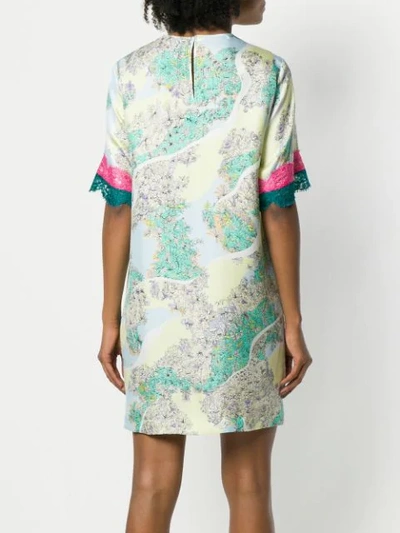 Shop Emilio Pucci Lace Insert T-shirt Dress In Multicolour