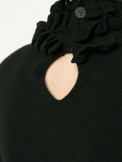 Shop Barrie Flying Lace Cashmere Turtleneck Pullover In Black