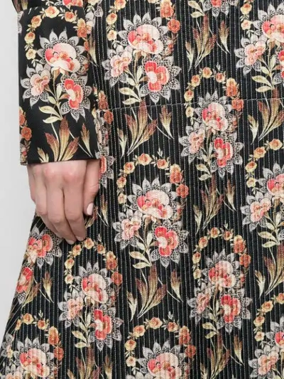 Shop Oscar De La Renta Floral Print A-line Skirt In Black Multi