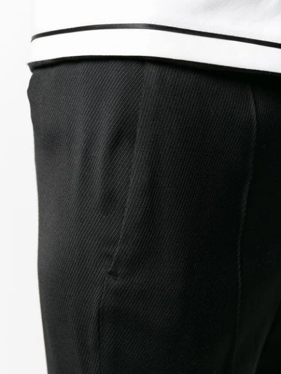 Shop Cedric Charlier Cédric Charlier Contrast Waistband Trousers - Black