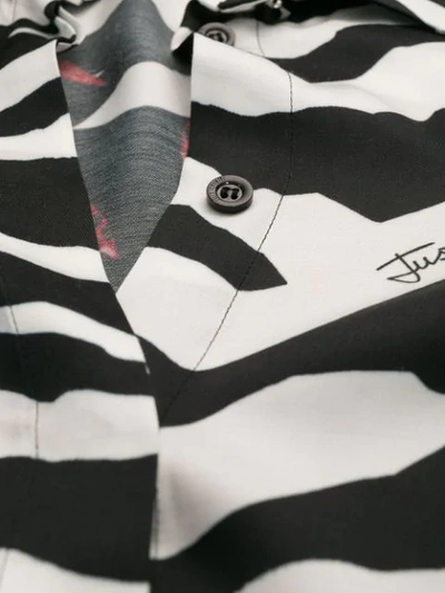 Shop Just Cavalli Printed Long Sleeve Shirt In Black