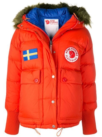 Shop Acne Studios X Fjällräven Reversible Down Jacket In Orange