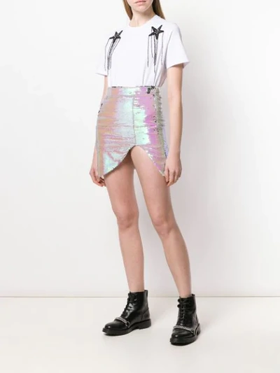 Shop Amen Sequined Mini Skirt In Pink