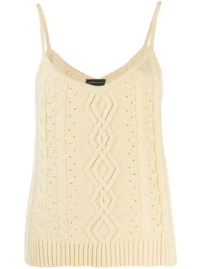 CASHMERE IN LOVE CABLE KNIT TANK TOP - 黄色