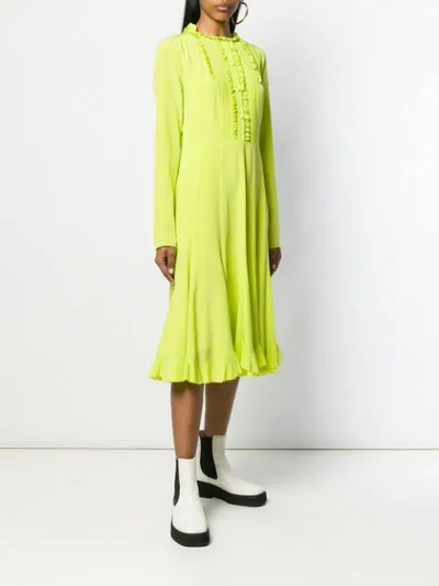 Shop Mcq By Alexander Mcqueen Ruffled Midi Dress In Green