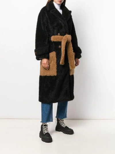 Shop L'autre Chose Textured Trench Coat In Black