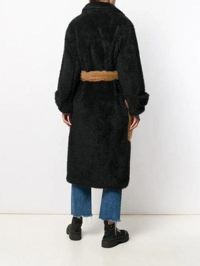 Shop L'autre Chose Textured Trench Coat In Black