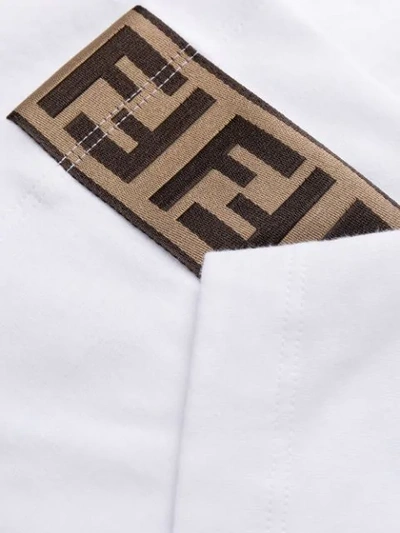 Shop Fendi Oversized Logo Tape T-shirt In White