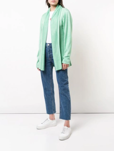 Shop The Elder Statesman Open Front Cardigan - Green