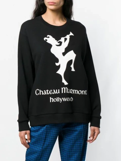 Shop Gucci Chateau Marmont Print Sweatshirt In Black