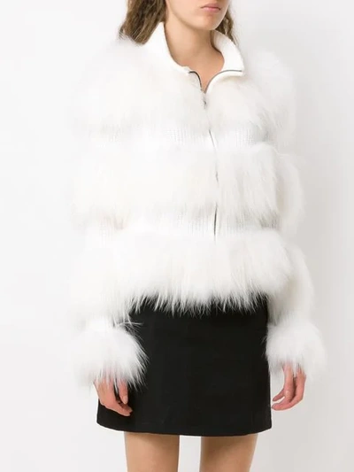 Shop Andrea Bogosian Fur Jacket In Neutrals