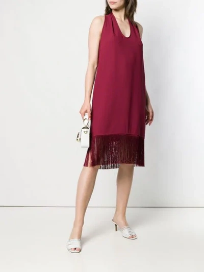 Shop Antonelli Fringed Hem Dress - Red