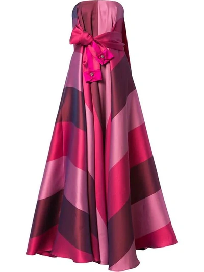 Shop Alexis Mabille Sleeve-belt Strapless Dress - Pink