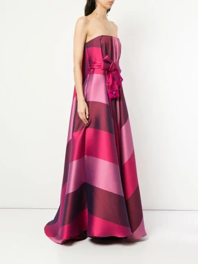 Shop Alexis Mabille Sleeve-belt Strapless Dress - Pink