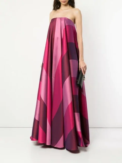 Shop Alexis Mabille Sleeve-belt Strapless Dress - Pink