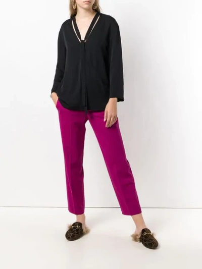 Shop Theory Relaxed Wrap Blouse In Black