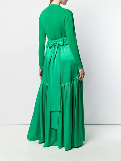 Shop Rochas Long Flared Skirt In Green