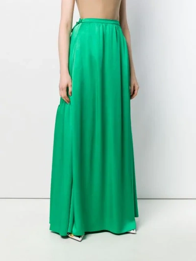 Shop Rochas Long Flared Skirt In Green