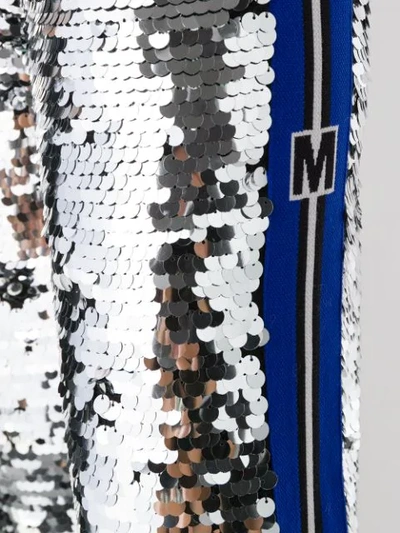 Shop Msgm Sequin Track Pants In Metallic