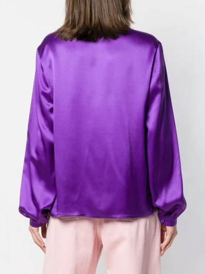 Shop Gucci Tie-front Blouse In Purple