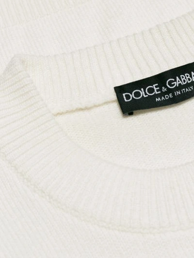 Shop Dolce & Gabbana Intarsia-knit Jumper In White