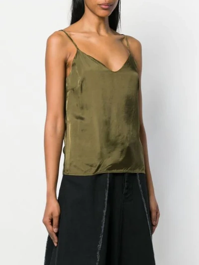 Shop Andrea Ya'aqov Satin Cami Top In Green