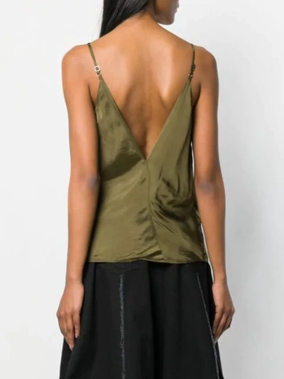 Shop Andrea Ya'aqov Satin Cami Top In Green