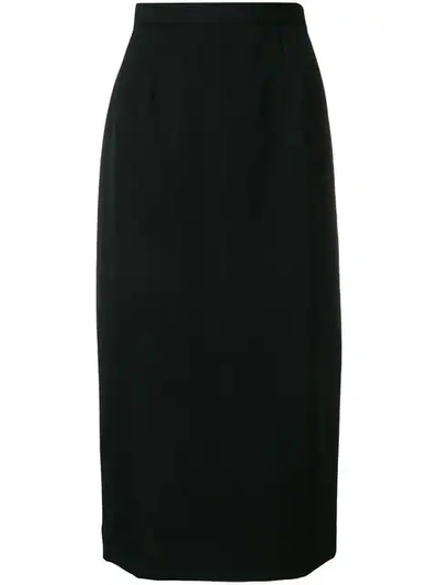 Shop Comme Des Garçons Midi Pencil Skirt In Black