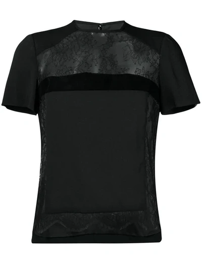 Shop Dsquared2 Lace Panel Tee In Black