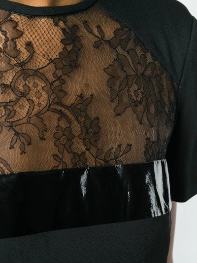 Shop Dsquared2 Lace Panel Tee In Black
