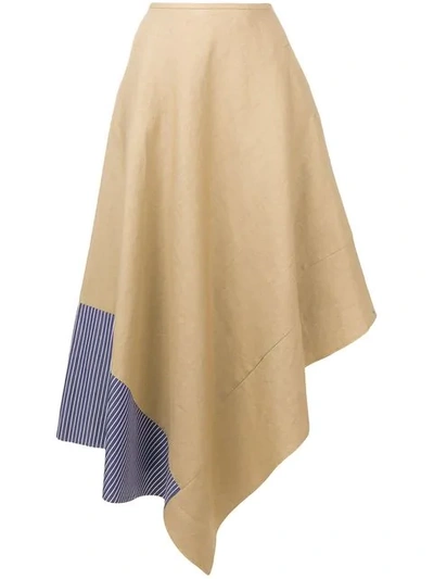 Shop Loewe Asymmetric Maxi Skirt In Brown