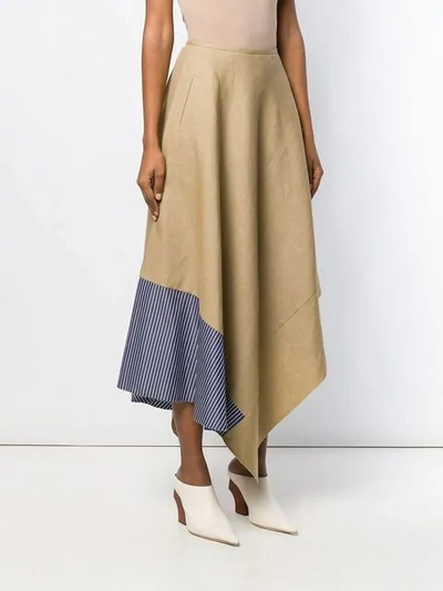 Shop Loewe Asymmetric Maxi Skirt In Brown