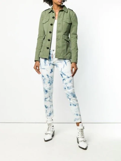 Shop Dsquared2 Runaway Cropped Jeans In Blue