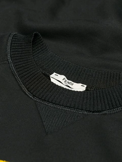Shop Fendi Embellished Ff Logo Sweatshirt In F0gme-black