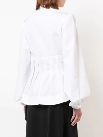 Shop Aganovich Balloon Sleeves Shirt In White