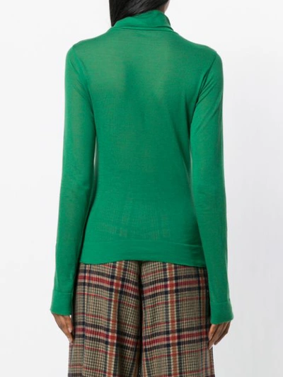 Shop Pinko Turtleneck Sweater In Green