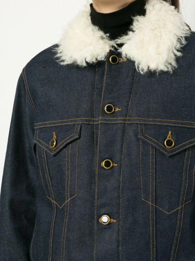 Shop Khaite Sherpa Cate Jacket In Blue