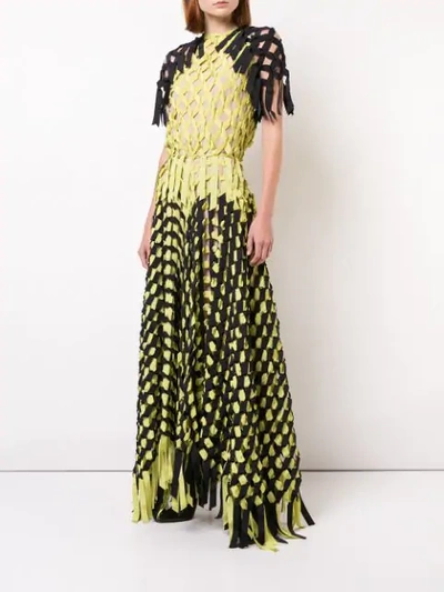 Shop Vionnet Ribbon Knotted Maxi Dress In Green
