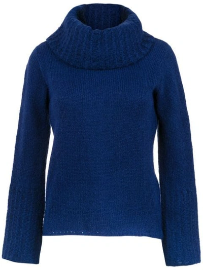 Shop Uma Raquel Davidowicz Vera Knitted Blouse In Blue