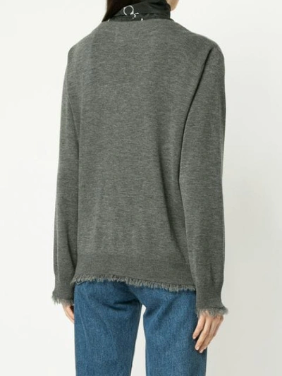 Shop Karen Walker Wild Fray Cardigan In Grey