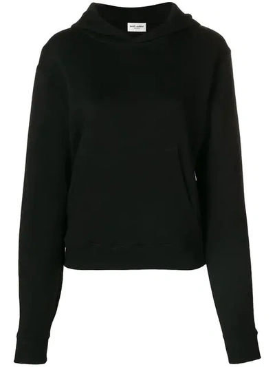 Shop Saint Laurent Hooded Sweatshirt In Black