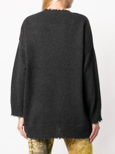 Shop R13 Boxy Distressed Sweater In Grey