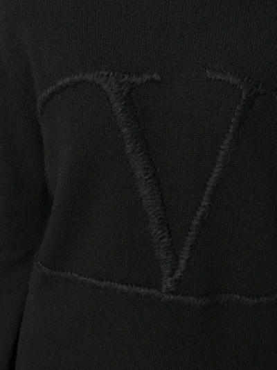 Shop Valentino V Embroidered Sweater In Black