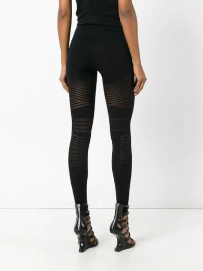 Shop Barbara I Gongini Sheer Stripe Leggings - Black