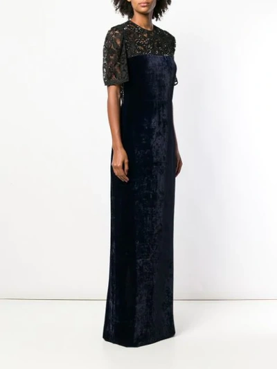 Shop Stella Mccartney Lace Top Gown In Blue