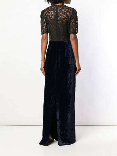 Shop Stella Mccartney Lace Top Gown In Blue