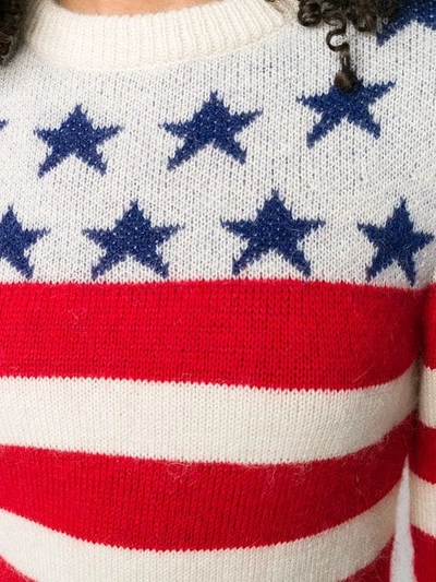 SAINT LAURENT STARS STRIPED JUMPER - 白色