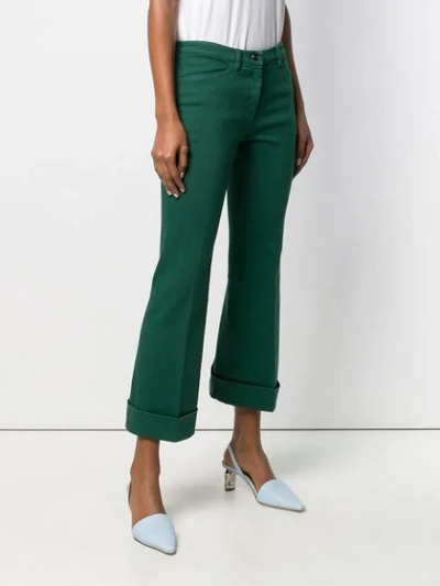 Shop N°21 Cropped Flared Jeans In Green