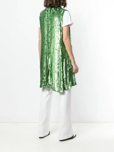 Shop P.a.r.o.s.h Sequin Waistcoat In Green